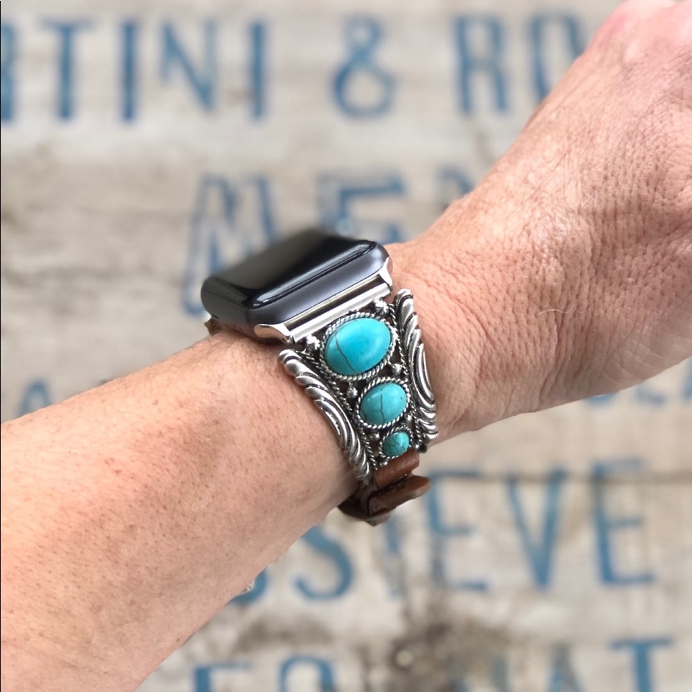 Applewatch band turquoise and western details.